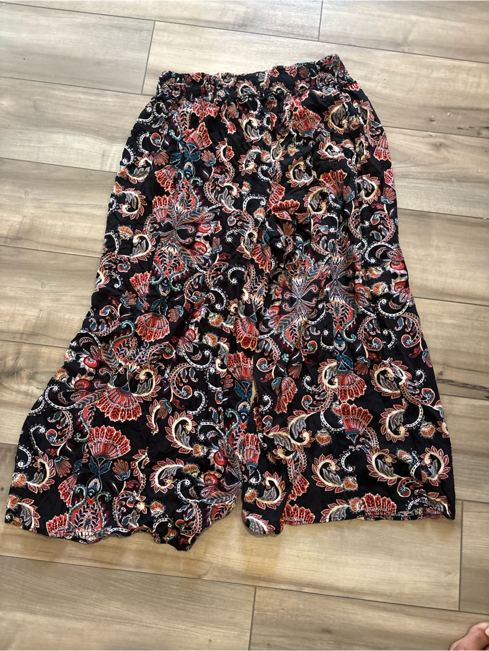 New Look Black Paisley Print Palazzo Pants Size 2X
